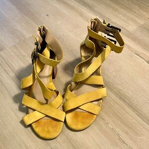 Gianni Bini Suede Strappy Zip Back Heel